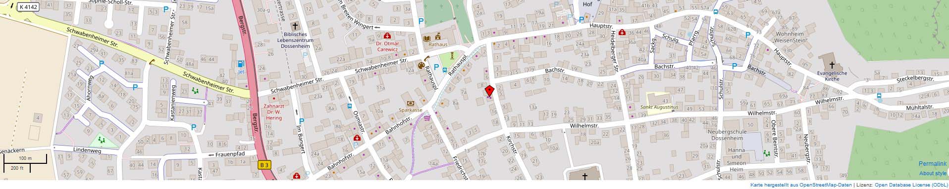 Karte Wolle Tee Heidelberg-Dossenheim